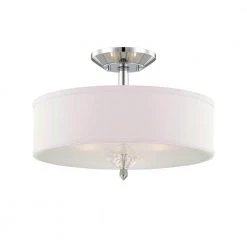 15.75 in. Palatial 3-Light Chrome Interior Incandescent Ceiling Light Semi Flush Mount by Designers Fountain