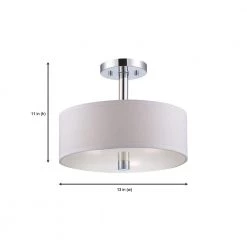 13 in. Cordova 3-Light Chrome Interior Incandescent Ceiling Light Semi Flush Mount by Designers Fountain -Designers Fountain Shop chrome designers fountain flush mount lights 84511 ch 40 1000