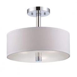 13 in. Cordova 3-Light Chrome Interior Incandescent Ceiling Light Semi Flush Mount by Designers Fountain