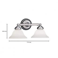 17.5 in. Opal Essence 2-Light Chrome Classic Wall Mount Bathroom Vanity Light by Designers Fountain -Designers Fountain Shop chrome designers fountain vanity lighting 4967 ch 1d 1000