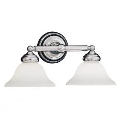 17.5 in. Opal Essence 2-Light Chrome Classic Wall Mount Bathroom Vanity Light by Designers Fountain