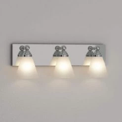 21.75 in. Hudson 3-Light Chrome Transitional Bathroom Vanity Light with White Opal Glass Shades by Designers Fountain -Designers Fountain Shop chrome designers fountain vanity lighting 6493 ch 77 1000