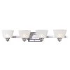 32.75 in. Metropolis 4-Light Chrome Art Deco Bathroom Vanity Light with Frosted Glass Shades by Designers Fountain -Designers Fountain Shop chrome designers fountain vanity lighting 6674 ch 64 1000