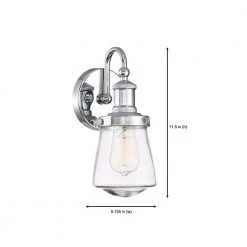 5.25 in. Taylor 1-Light Chrome Industrial Wall Mount Sconce Light with Clear Glass Shade by Designers Fountain -Designers Fountain Shop chrome designers fountain vanity lighting 69501 ch c3 1000