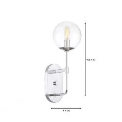 6 in. Welton 1-Light Chrome Retro Modern Wall Mount Sconce Light by Designers Fountain -Designers Fountain Shop chrome designers fountain vanity lighting 92001 ch 1d 1000