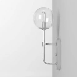 6 in. Welton 1-Light Chrome Retro Modern Wall Mount Sconce Light by Designers Fountain -Designers Fountain Shop chrome designers fountain vanity lighting 92001 ch 1f 1000