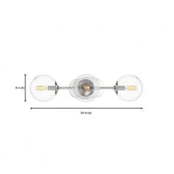 24 in. Welton 3-Light Chrome Retro Modern Bathroom Vanity Light with Clear Glass Shades by Designers Fountain 18 24 in. Welton 3-Light Chrome Retro Modern Bathroom Vanity Light with Clear Glass Shades by Designers Fountain -Designers Fountain Shop chrome designers fountain vanity lighting 92003 ch 1d 1000