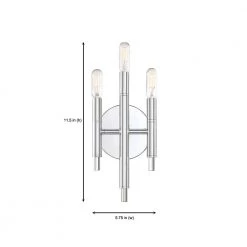 5.75 in. Jessa 3-Light Chrome Modern Wall Mount Sconce Light by Designers Fountain -Designers Fountain Shop chrome designers fountain vanity lighting 93203 ch 1d 1000