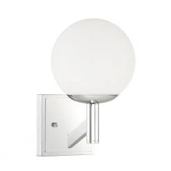 6.5 in. Kelvin 1-Light Chrome Contemporary Wall Mount Sconce Light with Etched Glass Shade by Designers Fountain -Designers Fountain Shop chrome designers fountain vanity lighting 95101 ch 40 1000