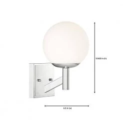 6.5 in. Kelvin 1-Light Chrome Contemporary Wall Mount Sconce Light with Etched Glass Shade by Designers Fountain -Designers Fountain Shop chrome designers fountain vanity lighting 95101 ch c3 1000