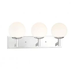 24.5 in. Kelvin 3-Light Chrome Contemporary Bathroom Vanity Light with Etched Glass Shades by Designers Fountain -Designers Fountain Shop chrome designers fountain vanity lighting 95103 ch 40 1000