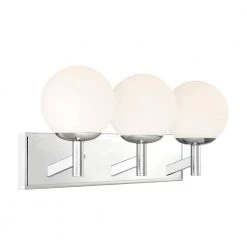 24.5 in. Kelvin 3-Light Chrome Contemporary Bathroom Vanity Light with Etched Glass Shades by Designers Fountain -Designers Fountain Shop chrome designers fountain vanity lighting 95103 ch a0 1000