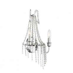 11 in. Maisie 2 Light Chrome Glam Wall Mount Sconce Light with Faceted Crystal Accents by Designers Fountain -Designers Fountain Shop chrome designers fountain vanity lighting 95302 ch 4f 1000