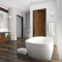 5.75 in. Knoll 1-Light Chrome Retro Modern Wall Mount Sconce Light with Clear Glass Shade by Designers Fountain -Designers Fountain Shop chrome designers fountain vanity lighting 95901 ch 40 1000