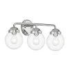 24 in. Knoll 3-Light Chrome Retro Modern Bathroom Vanity Light with Clear Glass Shades by Designers Fountain -Designers Fountain Shop chrome designers fountain vanity lighting 95903 ch 64 1000