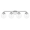 33 in. Knoll 4-Light Chrome Retro Modern Bathroom Vanity Light with Clear Glass Shades by Designers Fountain -Designers Fountain Shop chrome designers fountain vanity lighting 95904 ch 64 1000