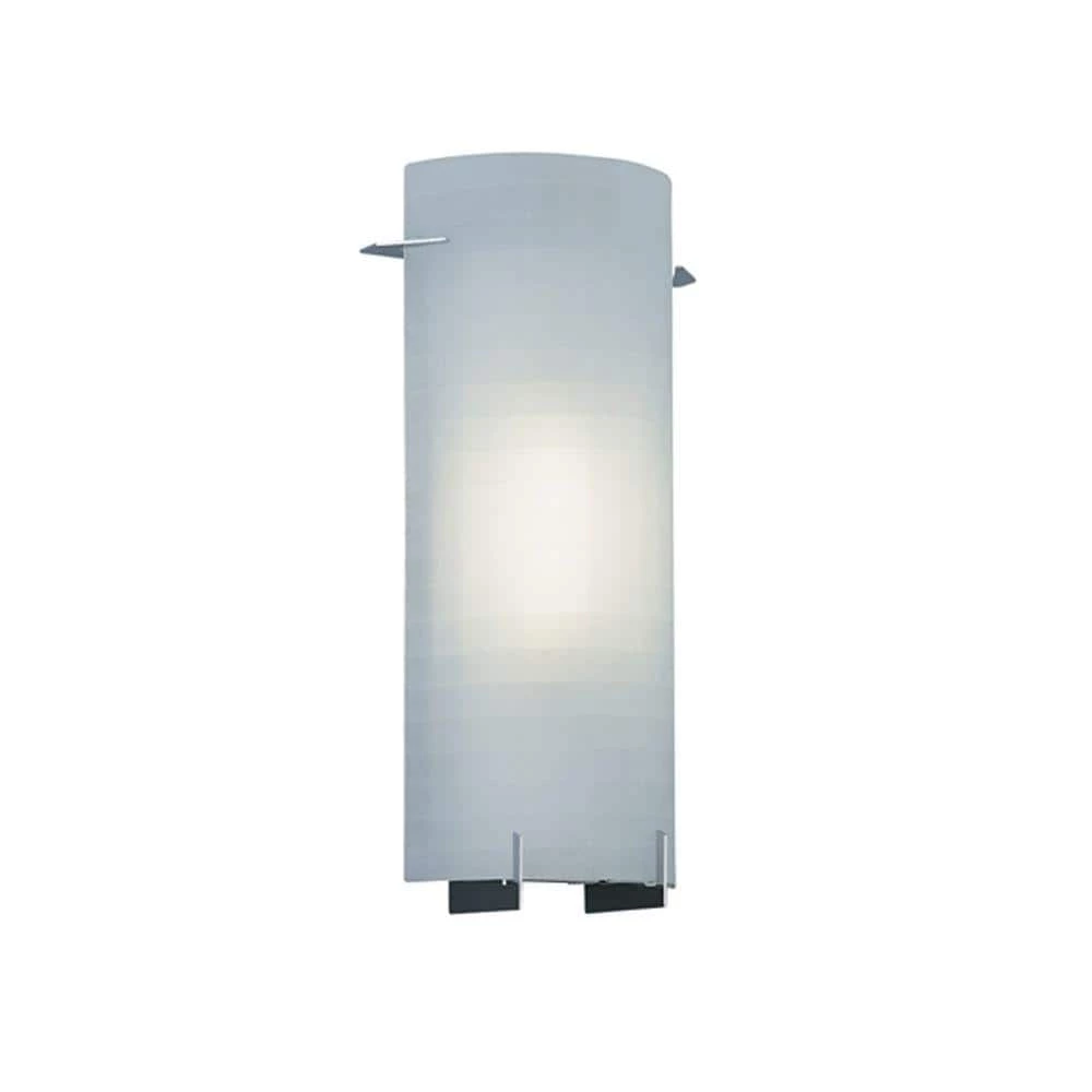 7.75 in. Moderne 1-Light Chrome Contemporary Wall Mount Sconce Light with Frosted Glass Shade by Designers Fountain 3 7.75 in. Moderne 1-Light Chrome Contemporary Wall Mount Sconce Light with Frosted Glass Shade by Designers Fountain