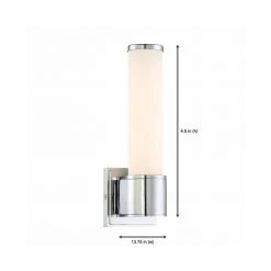 4 in. Linden 1-Light LED Chrome Contemporary Wall Mount Sconce Light with Opal Glass Shade by Designers Fountain -Designers Fountain Shop chrome designers fountain wall sconces led6871 ch 1d 1000