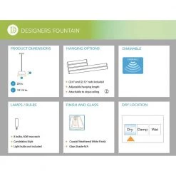 Rhode 8-Light Coastal Weathered White Foyer by Designers Fountain -Designers Fountain Shop coastal weathered white designers fountain chandeliers 94958 cww 66 1000