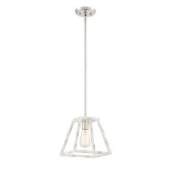 Rhode 1-Light Coastal Weathered White Mini Pendant by Designers Fountain