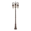 Berkshire 88.75 in. Burnished Antique Copper 3-Head, 3-Light Outdoor Post Lamp with Clear and Frosted Seedy Glass Shade by Designers Fountain