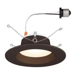 5 in. and 6 in. Bronze 3000K Integrated LED High Lumen Recessed Can Light Trim by Designers Fountain