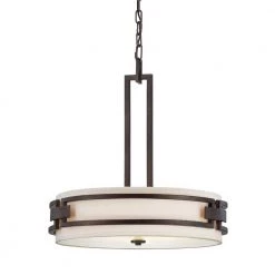 Del Ray 3-Light Flemish Bronze Interior Incandescent Pendant by Designers Fountain