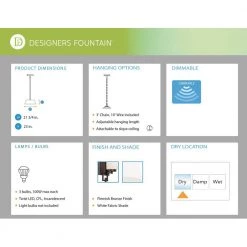 Del Ray 3-Light Flemish Bronze Interior Incandescent Pendant by Designers Fountain -Designers Fountain Shop flemish bronze designers fountain chandeliers 83831 fbz 76 1000