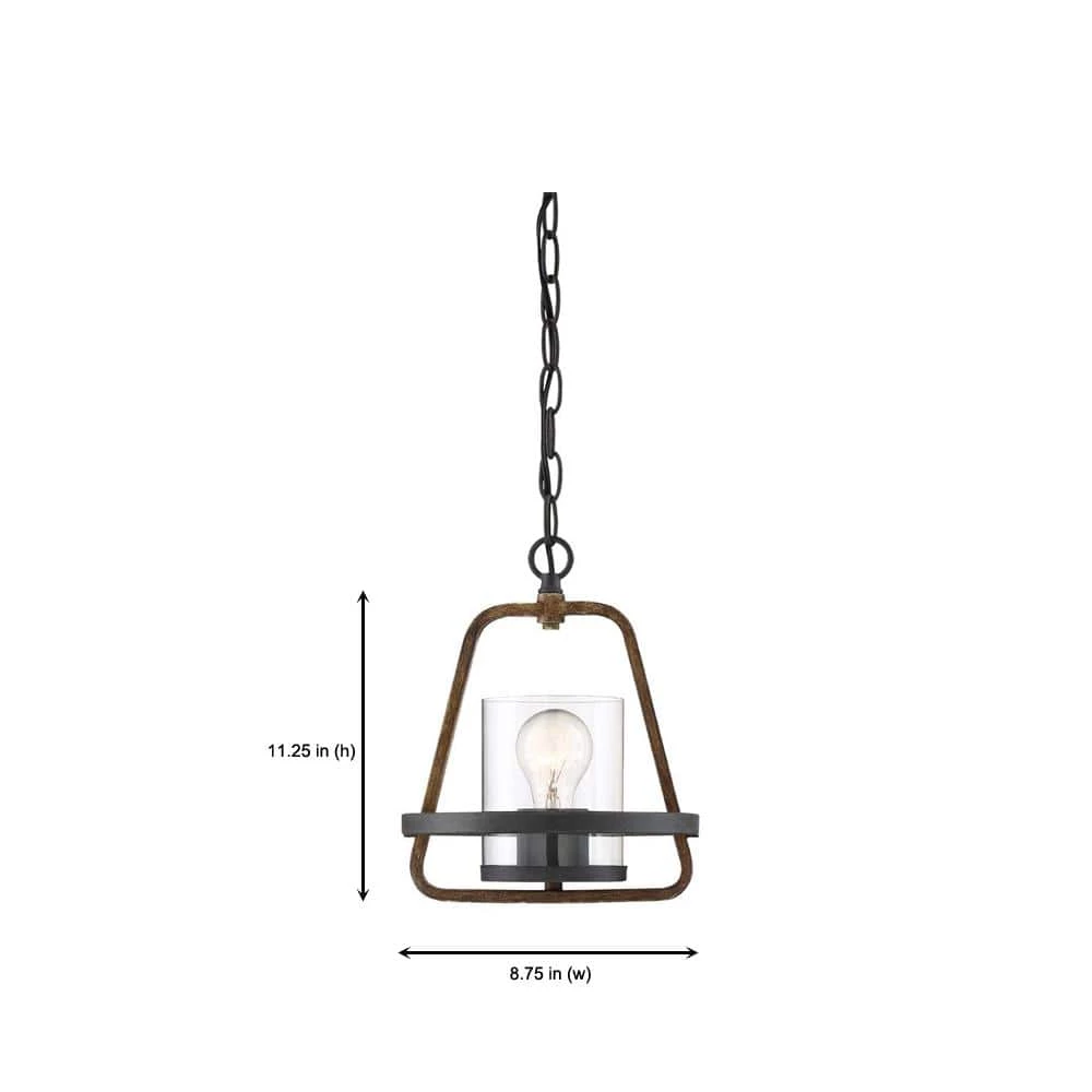 Ryder 1-Light Forged Black Interior Mini Pendant with Clear Glass Shade by Designers Fountain 5 Ryder 1-Light Forged Black Interior Mini Pendant with Clear Glass Shade by Designers Fountain - Image 3