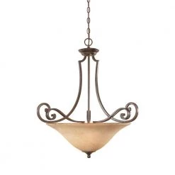 Mendocino 3-Light Forged Sienna Hanging Pendant by Designers Fountain