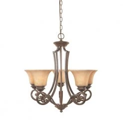 Mendocino 5-Light Forged Sienna Hanging Chandelier by Designers Fountain