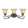 24.25 in. Mendocino 3-Light Forged Sienna Mediterranean Bathroom Vanity Light with Warm Amber Glaze Glass Shades by Designers Fountain -Designers Fountain Shop forged sienna designers fountain vanity lighting 81803 fsn 64 1000