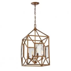 Athina 4-Light Gilded Bronze Pendant by Designers Fountain