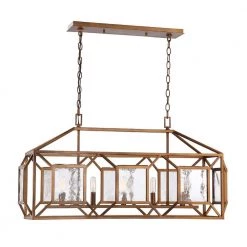 Athina 5-Light Gilded Bronze Island Pendant by Designers Fountain