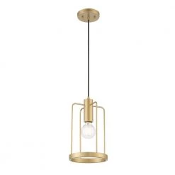 Tafo 1-Light Golden Mist Cage Pendant by Designers Fountain