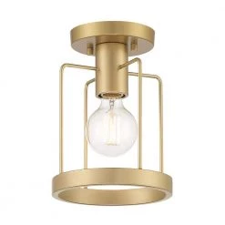 Tafo 7 in. 1 Light Golden Mist Semi Flush Mount by Designers Fountain