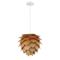 Kaliko 1-Light Kula Wood Hanging Pendant by Designers Fountain