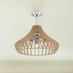 17.75 in. Sanaa 3-Light Kula Wood Ceiling Light Semi Flush Mount by Designers Fountain -Designers Fountain Shop kula wood style designers fountain flush mount lights 3549 317 40 1000
