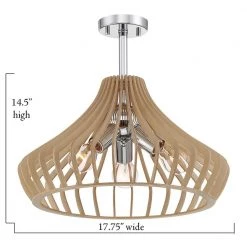 17.75 in. Sanaa 3-Light Kula Wood Ceiling Light Semi Flush Mount by Designers Fountain -Designers Fountain Shop kula wood style designers fountain flush mount lights 3549 317 a0 1000