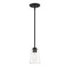 Westin 5in. 1-Light Matte Black Modern Industrial Mini Pendant with Clear Glass Shade by Designers Fountain -Designers Fountain Shop matte black designers fountain chandeliers 95730 mb 64 1000