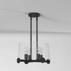 Matteson 4-Light Matte Black Pendant by Designers Fountain -Designers Fountain Shop matte black designers fountain chandeliers 95833 mb 4f 1000