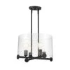 Matteson 4-Light Matte Black Pendant by Designers Fountain
