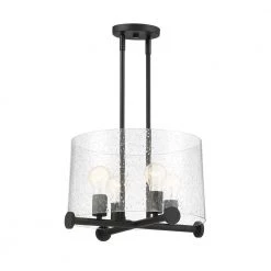 Matteson 4-Light Matte Black Pendant by Designers Fountain