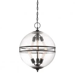Hollywood Hills 6-Light Matte Black Pendant by Designers Fountain