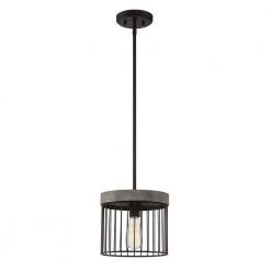 Aster 1-Light Matte Black Pendant by Designers Fountain
