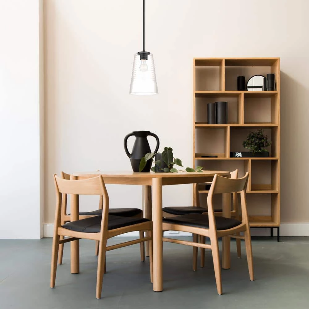 Ingo 8 in. 1-Light Matte Black Pendant Light with Clear Ribbed Glass Shade by Designers Fountain 4 Ingo 8 in. 1-Light Matte Black Pendant Light with Clear Ribbed Glass Shade by Designers Fountain - Image 2