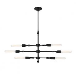 Louise 6-Lights Matte Black Island Pendant by Designers Fountain -Designers Fountain Shop matte black designers fountain chandeliers d231m is mb 4f 1000