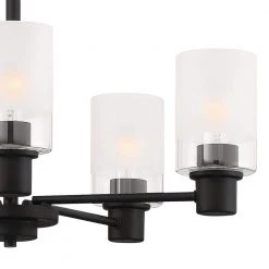 Cedar Lane 5-Light Matte Black Chandelier with Clear Etched Glass Shades by Designers Fountain -Designers Fountain Shop matte black designers fountain chandeliers d236m 5ch mb c3 1000