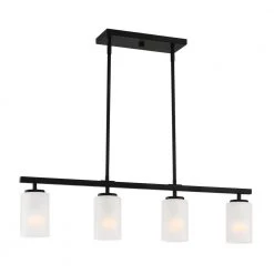 Carmine 4-Light Matte Black Island Pendant by Designers Fountain