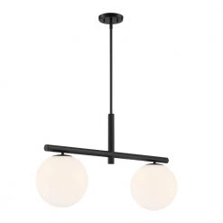 Crown Heights 2-Lights Matte Black Island Pendant by Designers Fountain